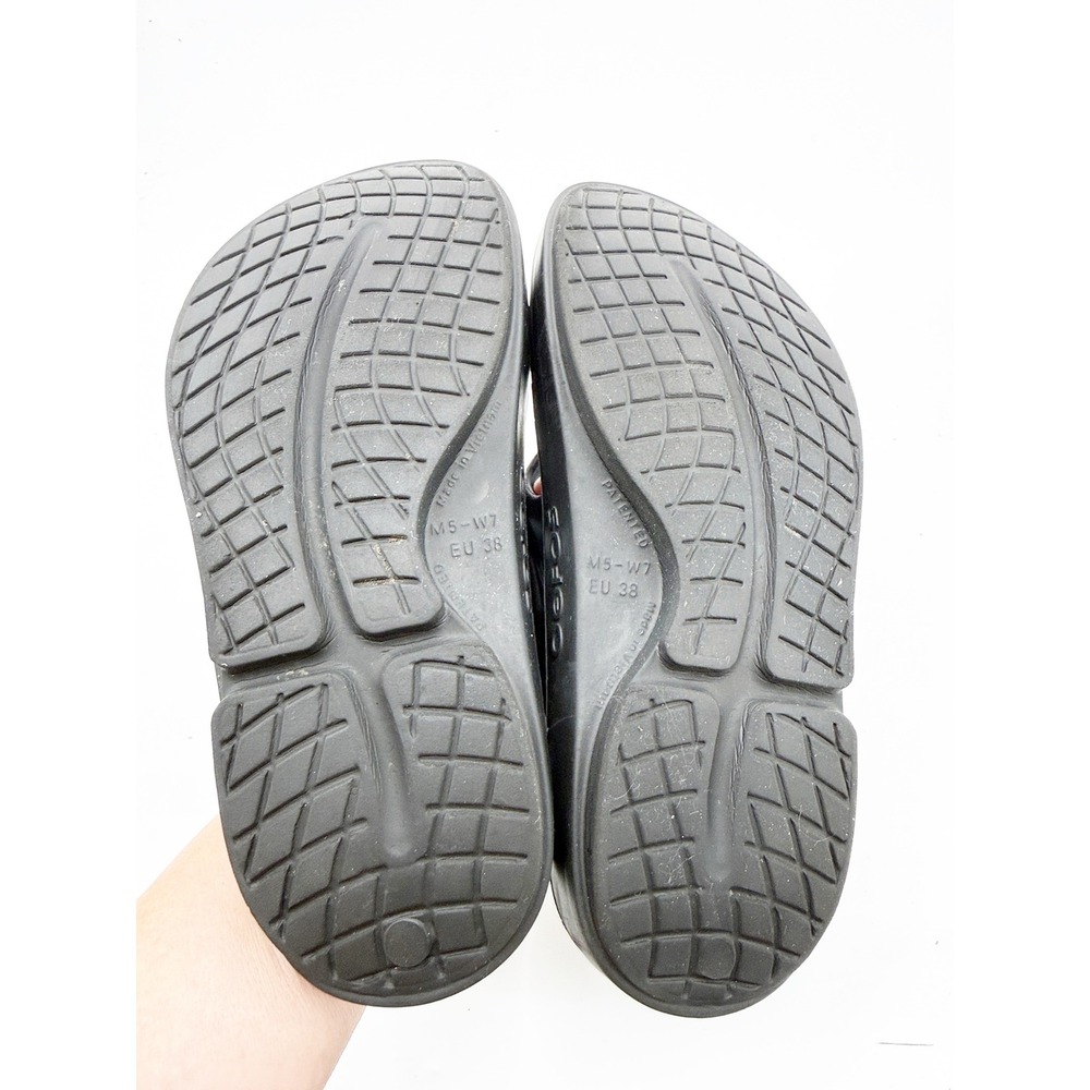 OOFOS OOriginal Recovery Sandals Black Thong Flip Flops Womens 7 Mens 5 EU 38 - Picture 7 of 9
